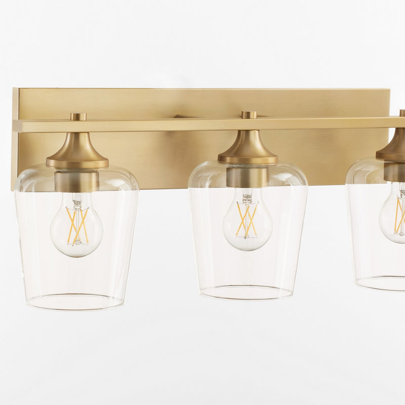 Quorum 558-3-80 Three Light Vanity, Aged Brass