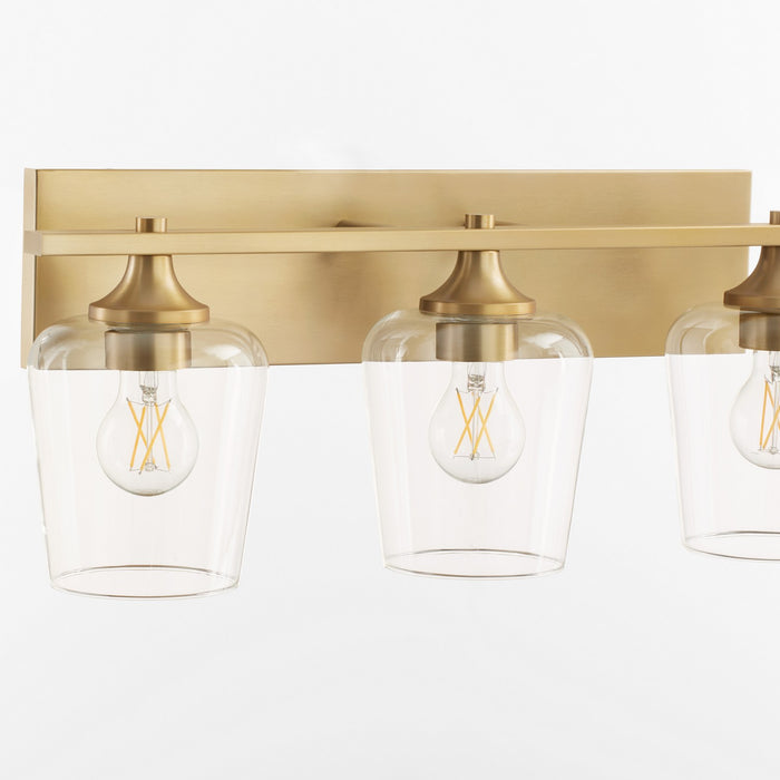 Quorum 558-3-80 Three Light Vanity, Aged Brass