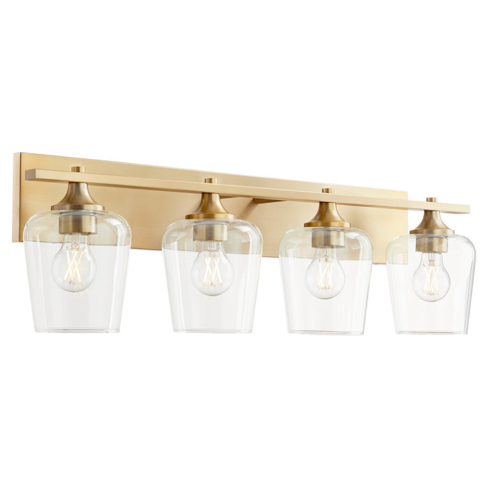 Quorum 558-4-80 Four Light Vanity, Aged Brass