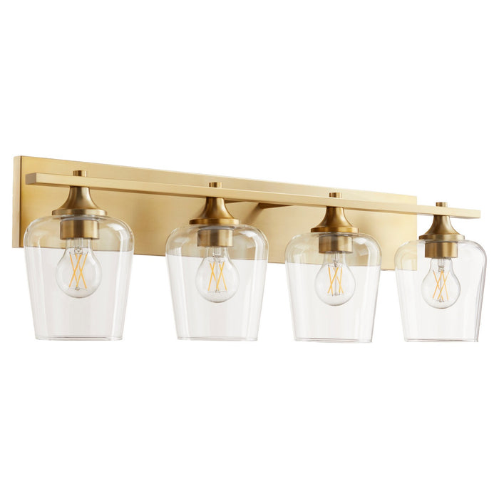 Quorum 558-4-80 Four Light Vanity, Aged Brass