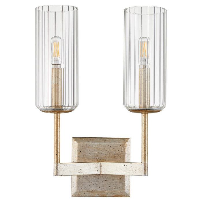 Quorum 574-260 Two Light Wall Mount, Aged Silver Leaf