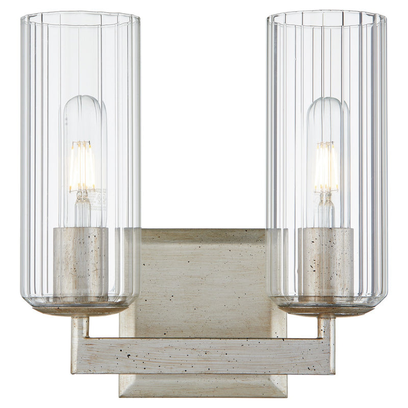 Quorum 574-2-60 Two Light Vanity, Aged Silver Leaf