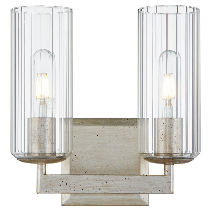 Quorum 574-2-60 Two Light Vanity, Aged Silver Leaf