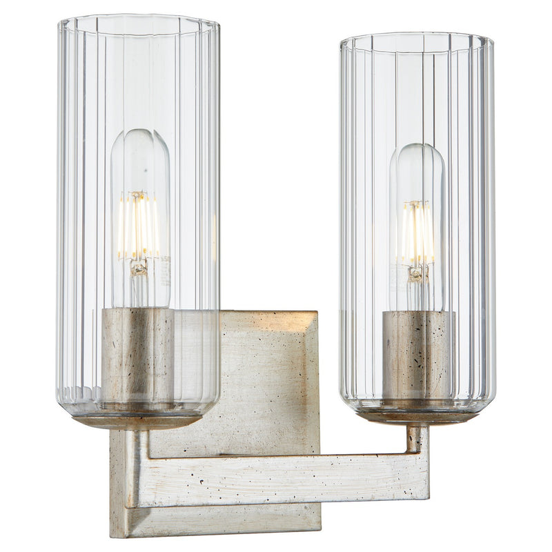 Quorum 574-2-60 Two Light Vanity, Aged Silver Leaf
