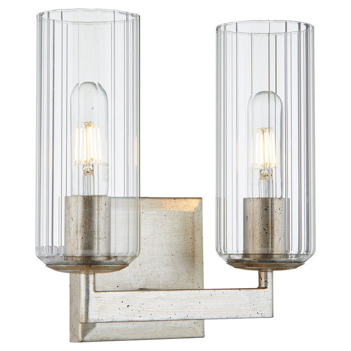 Quorum 574-2-60 Two Light Vanity, Aged Silver Leaf