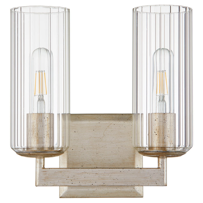 Quorum 574-2-60 Two Light Vanity, Aged Silver Leaf