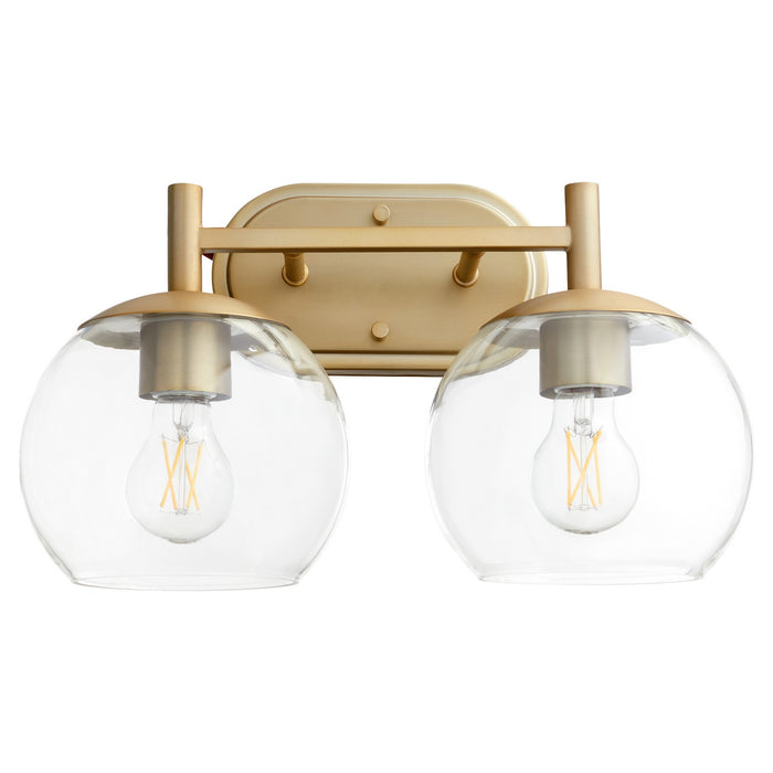 Quorum 578-2-80 Two Light Vanity, Aged Brass