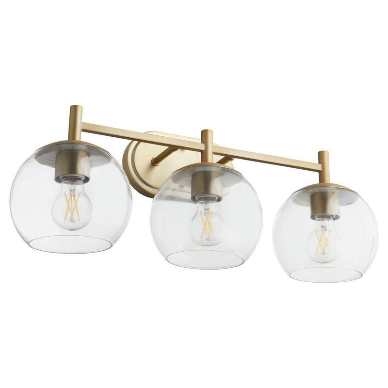 Quorum 578-3-80 Three Light Vanity, Aged Brass