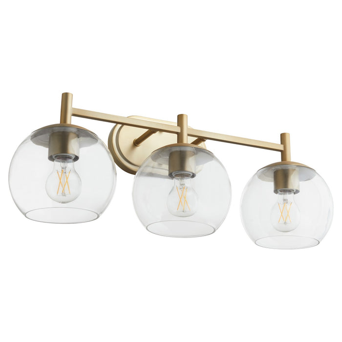 Quorum 578-3-80 Three Light Vanity, Aged Brass
