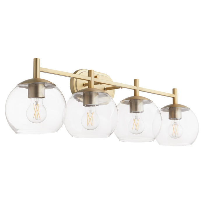 Quorum 578-4-80 Four Light Vanity, Aged Brass