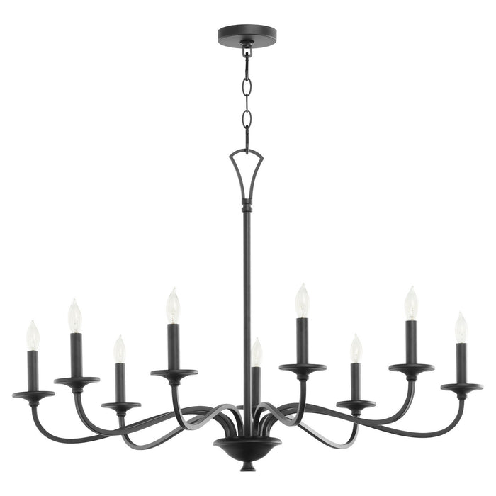 Quorum 6021-9-59 Nine Light Chandelier, Matte Black
