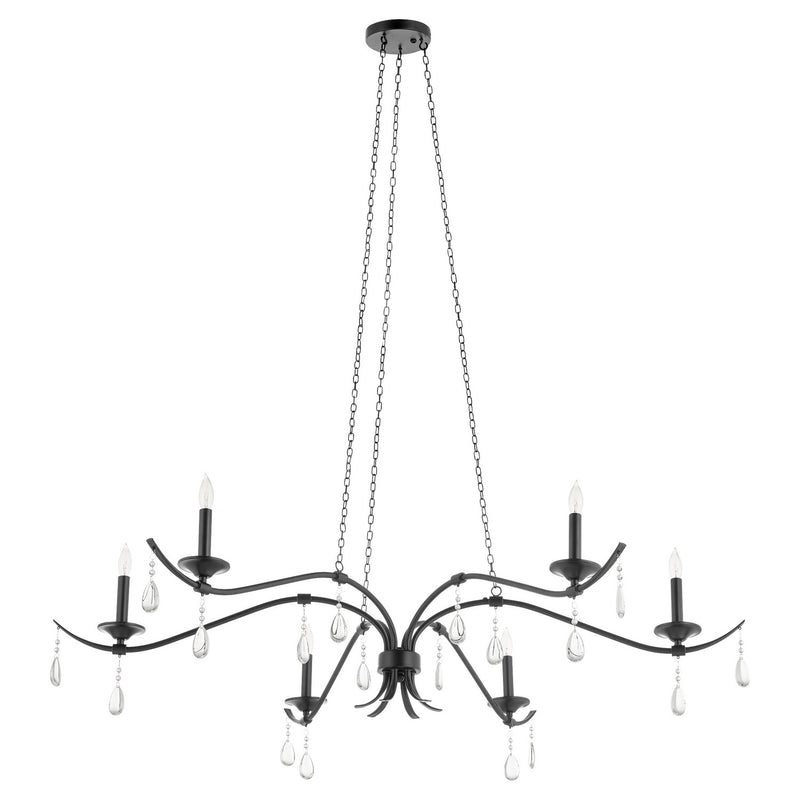Quorum 602-6-59 Six Light Chandelier, Matte Black