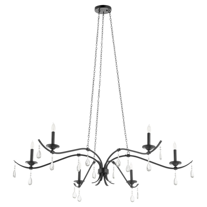 Quorum 602-6-59 Six Light Chandelier, Matte Black