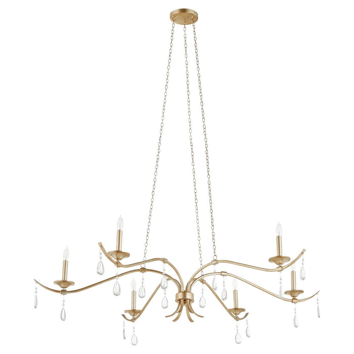 Quorum 602-6-60 Six Light Chandelier, Antique Silver