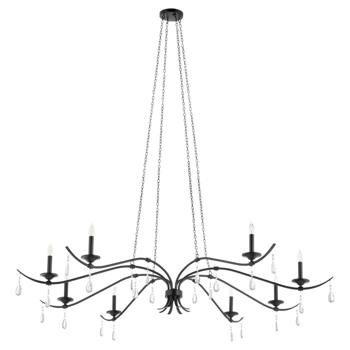 Quorum 602-8-59 Eight Light Chandelier, Matte Black