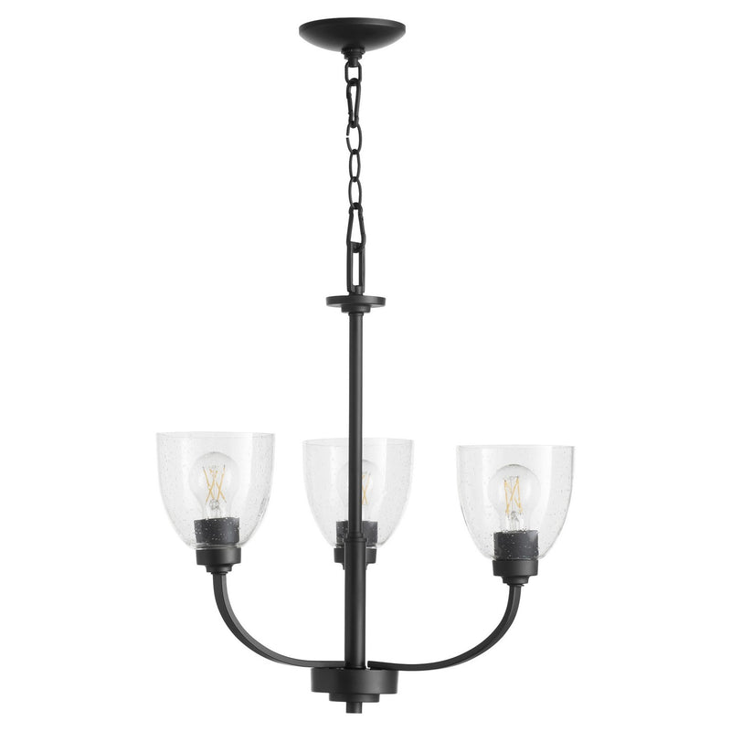 Quorum 6060-3-69 Three Light Chandelier, Textured Black