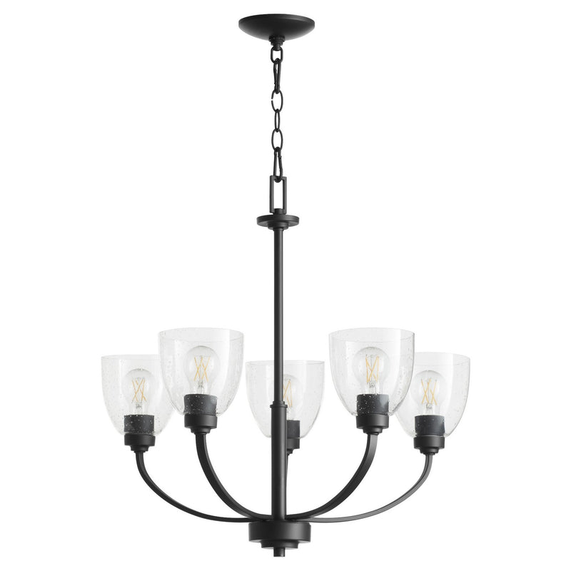 Quorum 6060-5-69 Five Light Chandelier, Textured Black