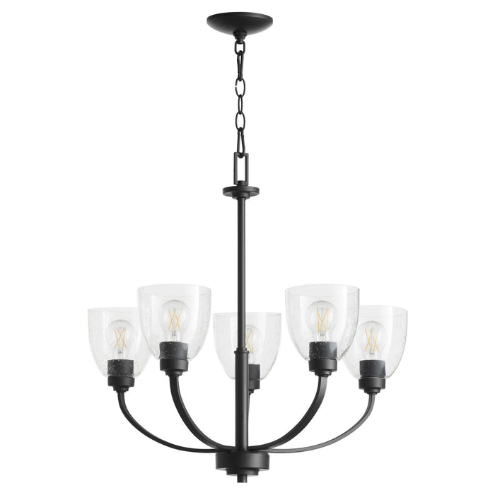 Quorum 6060-5-69 Five Light Chandelier, Textured Black