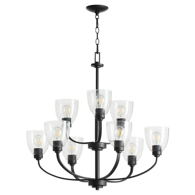 Quorum 6060-9-69 Nine Light Chandelier, Textured Black