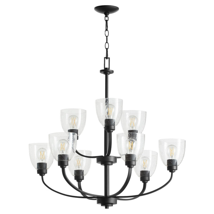Quorum 6060-9-69 Nine Light Chandelier, Textured Black
