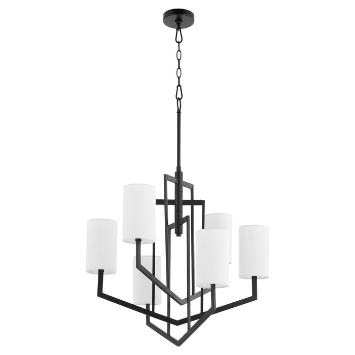 Quorum 6078-6-59 Six Light Chandelier, Matte Black