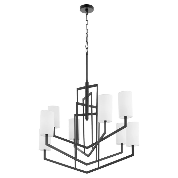 Quorum 6078-8-59 Eight Light Chandelier, Matte Black