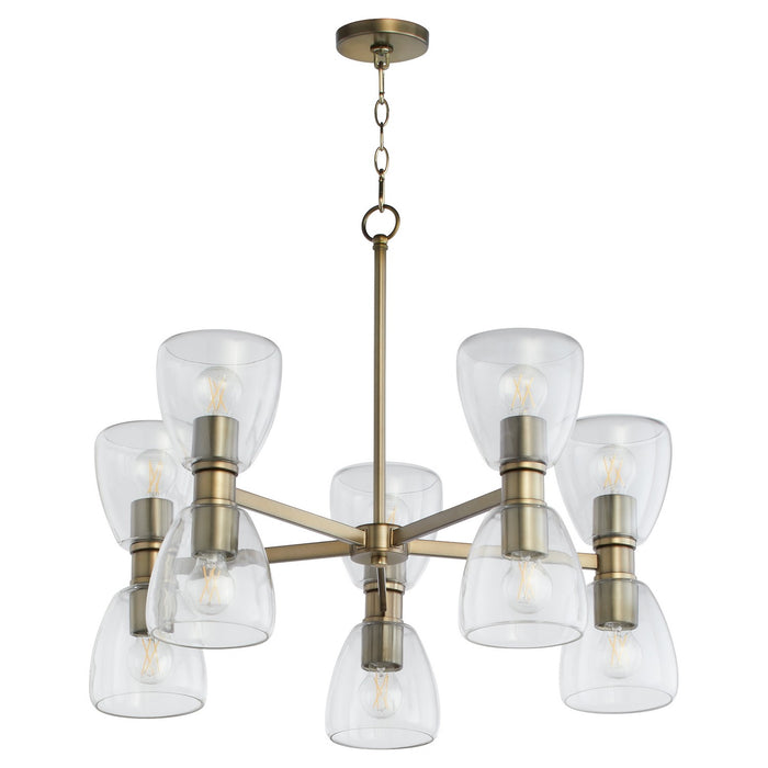 Quorum 615-10-81 Ten Light Chandelier, Dark Brass