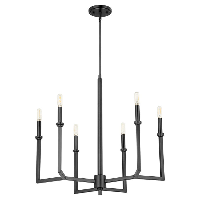 Quorum 6174-6-59 Six Light Chandelier, Matte Black