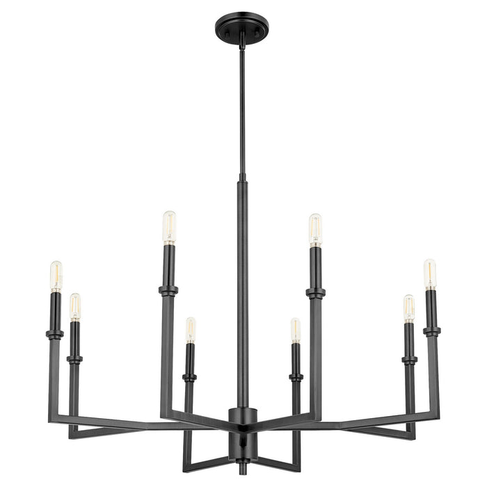 Quorum 6174-8-59 Eight Light Chandelier, Matte Black