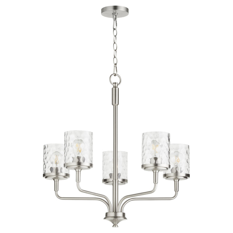 Quorum 617-5-65 Five Light Chandelier, Satin Nickel