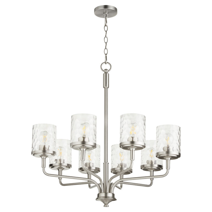 Quorum 617-8-65 Eight Light Chandelier, Satin Nickel