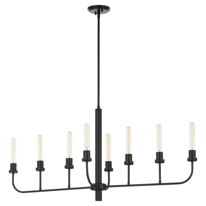 Quorum 622-8-59 Eight Light Linear Chandelier, Matte Black