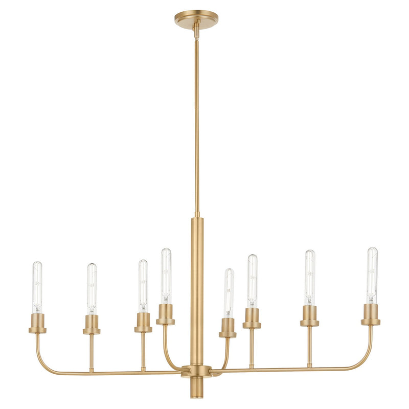 Quorum 622-8-80 Eight Light Chandelier, Aged Brass