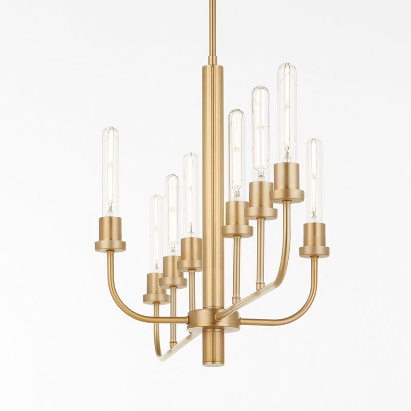 Quorum 622-8-80 Eight Light Chandelier, Aged Brass