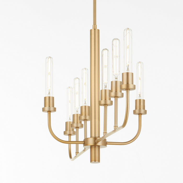 Quorum 622-8-80 Eight Light Chandelier, Aged Brass