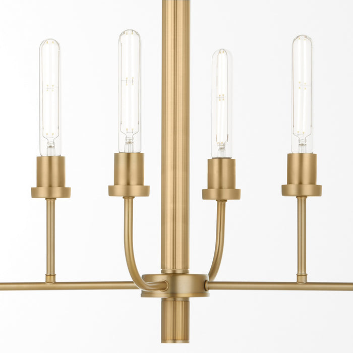 Quorum 622-8-80 Eight Light Chandelier, Aged Brass