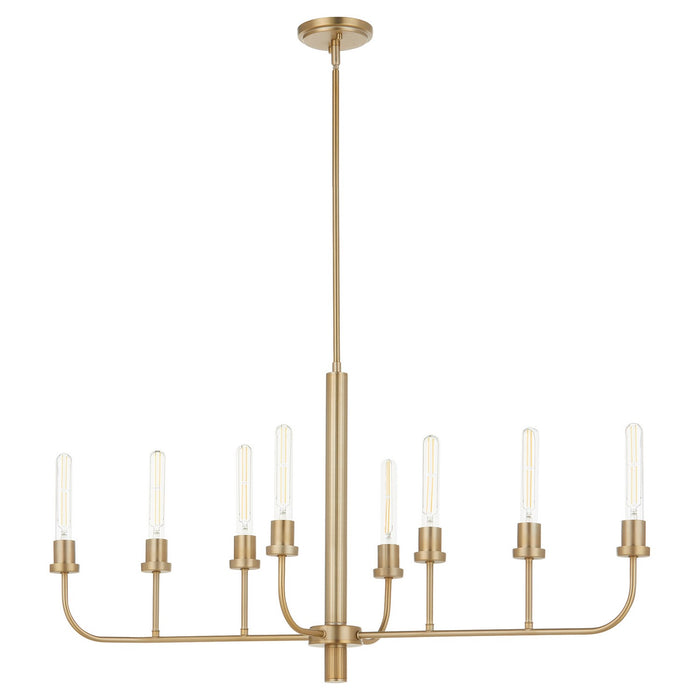 Quorum 622-8-80 Eight Light Chandelier, Aged Brass