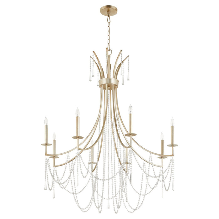 Quorum 628-8-60 Eight Light Chandelier, Antique Silver