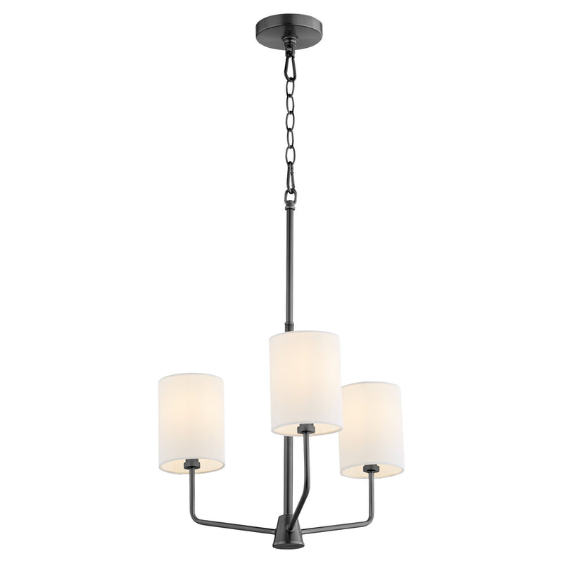 Quorum 657-3-59 Three Light Chandelier, Matte Black
