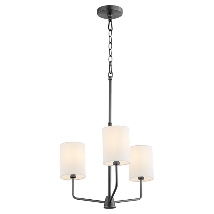 Quorum 657-3-59 Three Light Chandelier, Matte Black