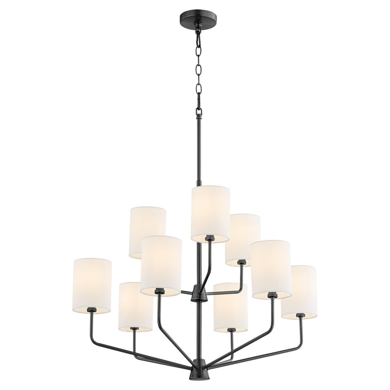 Quorum 657-9-59 Nine Light Chandelier, Matte Black
