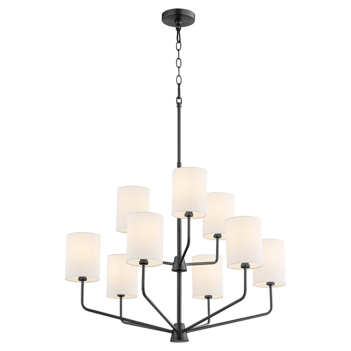 Quorum 657-9-59 Nine Light Chandelier, Matte Black