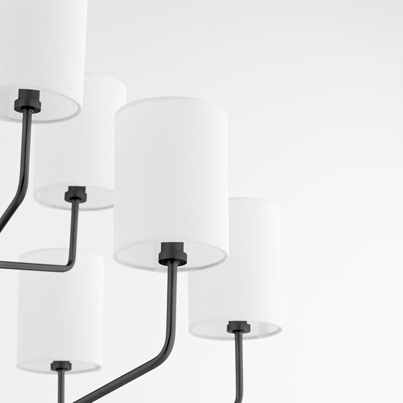 Quorum 657-9-59 Nine Light Chandelier, Matte Black