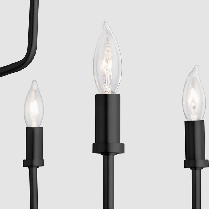 Quorum 657-9-59 Nine Light Chandelier, Matte Black