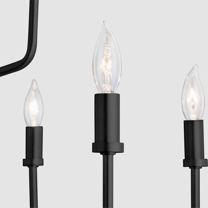 Quorum 657-9-59 Nine Light Chandelier, Matte Black