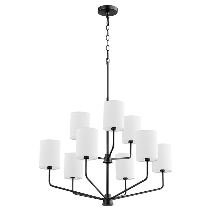 Quorum 657-9-59 Nine Light Chandelier, Matte Black