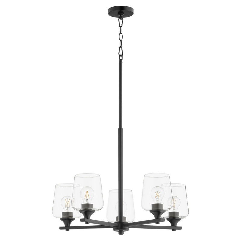 Quorum 658-5-59 Five Light Chandelier, Matte Black