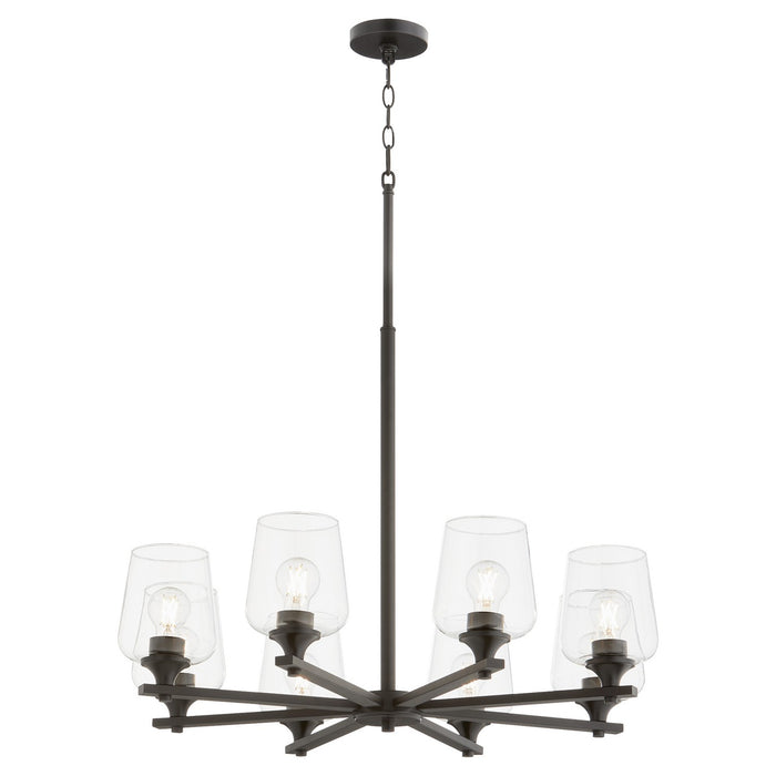 Quorum 658-8-59 Eight Light Chandelier, Matte Black