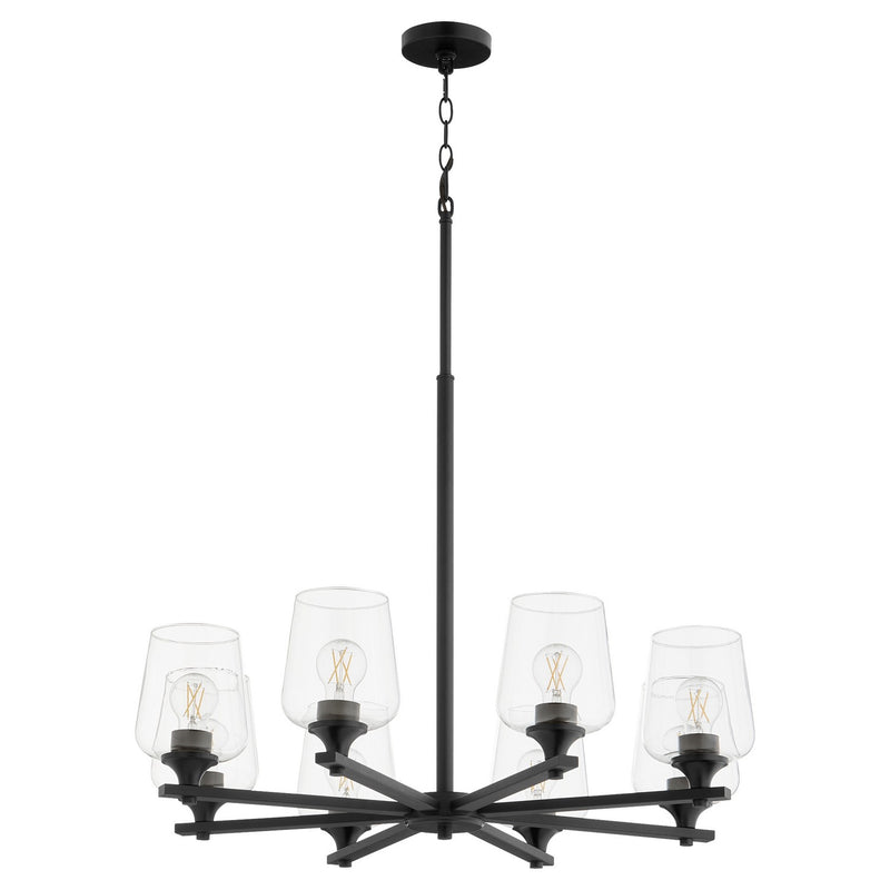 Quorum 658-8-59 Eight Light Chandelier, Matte Black