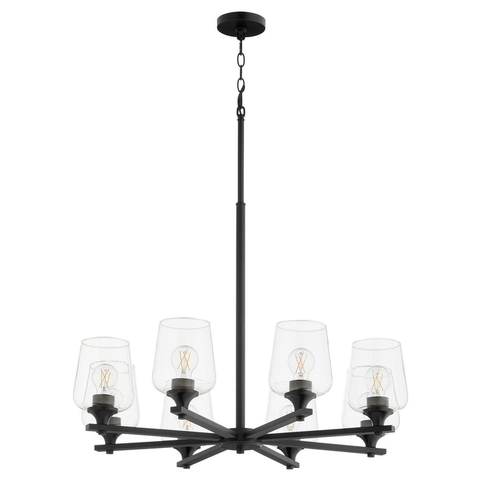 Quorum 658-8-59 Eight Light Chandelier, Matte Black